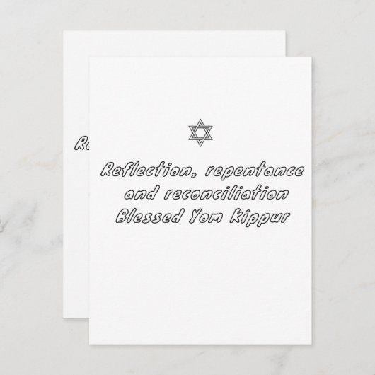 Yom Kippur Feiertagskarte (Vorne/Hinten)