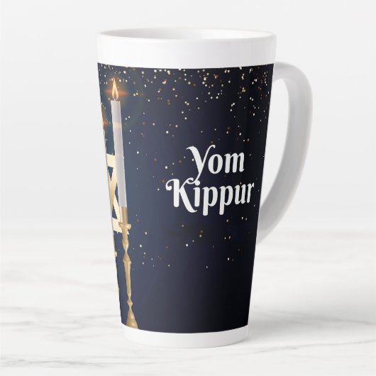 Yom Kippur Latte Tasse (Rechte Ecke)