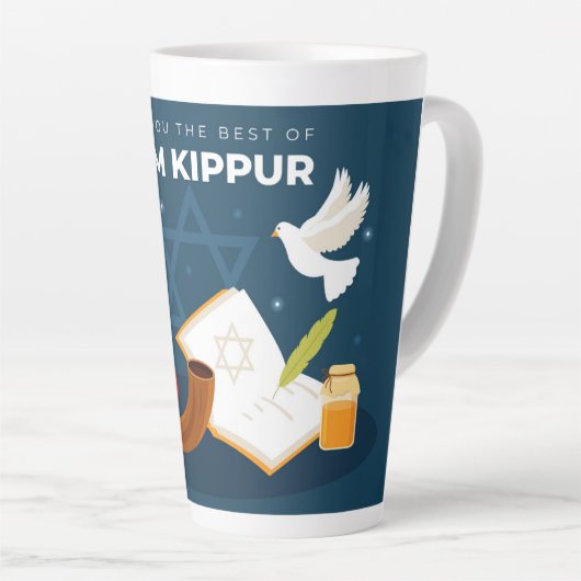 Yom Kippur Latte Tasse (Rechte Ecke)