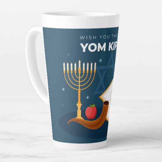Yom Kippur Latte Tasse (Linke Ecke)