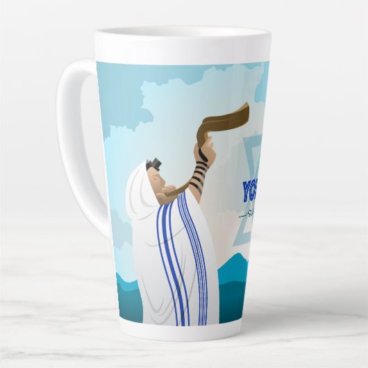 Yom Kippur Latte Tasse (Linke Ecke)