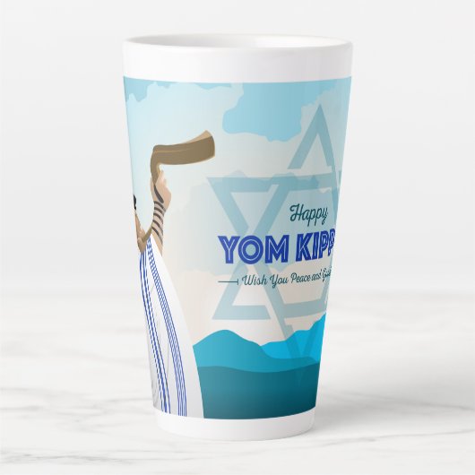 Yom Kippur Latte Tasse (Vorderseite)