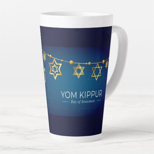 Yom Kippur Latte Tasse (Rechte Ecke)