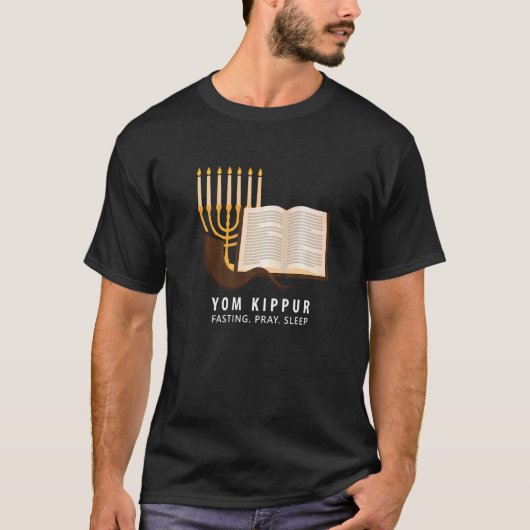 Yom Kippur Menorah schießt zum Schlafen T-Shirt (Vorderseite)