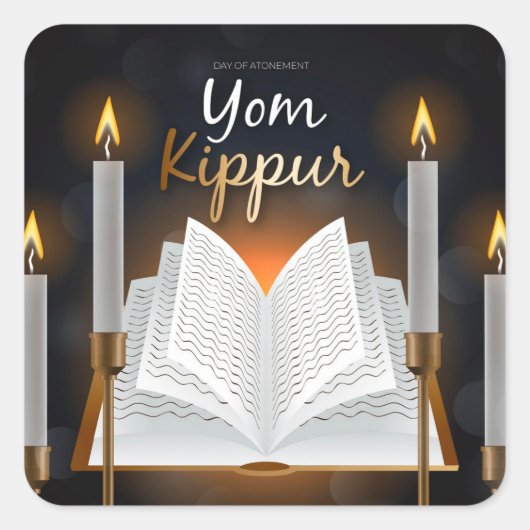 Yom Kippur Quadratischer Aufkleber (Vorderseite)