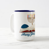 Yom Kippur Zweifarbige Tasse (Vorderseite Links)