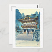 Yomeimon Gate, Hiroshi Yoshida, Woodcut Postkarte (Vorne/Hinten)