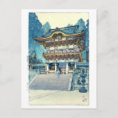 Yomeimon Gate, Hiroshi Yoshida, Woodcut Postkarte (Vorderseite)