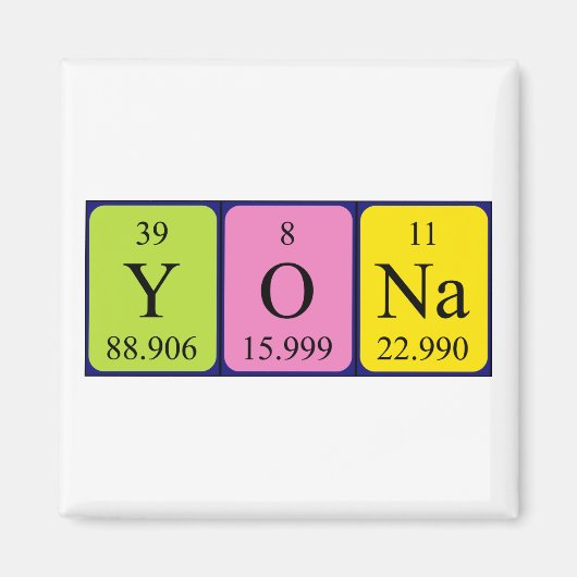 Yona-Magnet für den periodischen Tabellennamen Magnet (Vorne)