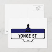 Yonge Street, Toronto Street Sign Postkarte (Vorne/Hinten)