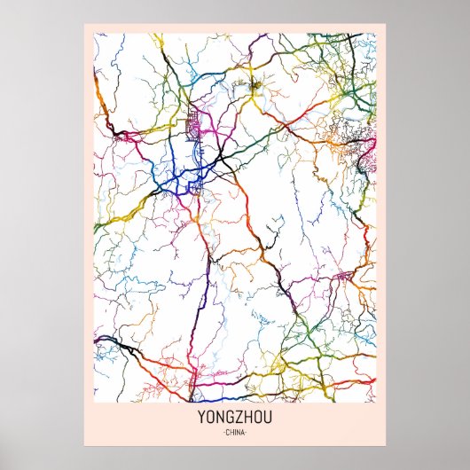 Yongzhou China City Map Poster (Vorne)