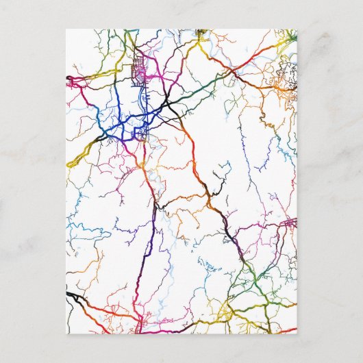 Yongzhou China City Map Postkarte (Vorderseite)