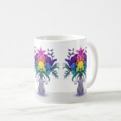 "Yoni" - farbenfrohe Blumenbouquet-Tasse Kaffeetasse (VorderseiteRechts)