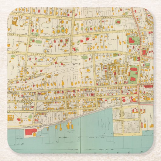Yonkers Atlas Rechteckiger Pappuntersetzer (Vorderseite)