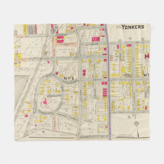 Yonkers Karten-Atlas Fleecedecke (Vorderseite (Horizontal))