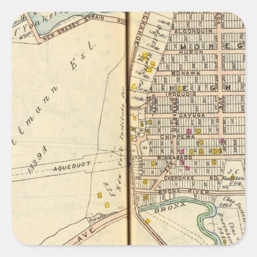 Yonkers, New York 13 Quadratischer Aufkleber (Vorderseite)