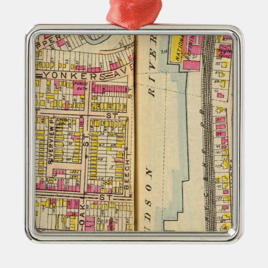 Yonkers, New York 14 Silbernes Ornament (Vorne)