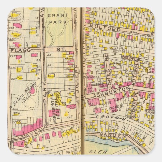 Yonkers, New York 15 Quadratischer Aufkleber (Vorderseite)