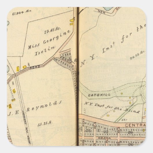 Yonkers, New York 2 Quadratischer Aufkleber (Vorderseite)