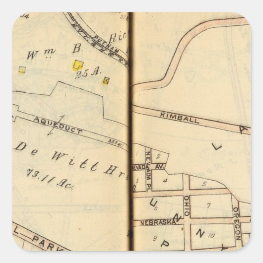 Yonkers, New York 6 Quadratischer Aufkleber (Vorderseite)