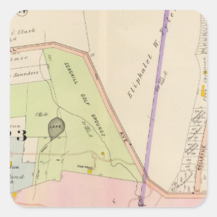 Yonkers New York Atlas Karte Quadratischer Aufkleber