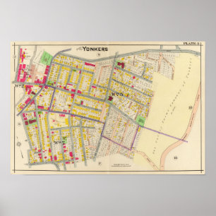 Yonkers New York Map Poster