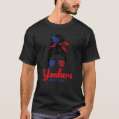 Yonkers New York Retro Messy Bun T-Shirt (Vorderseite)