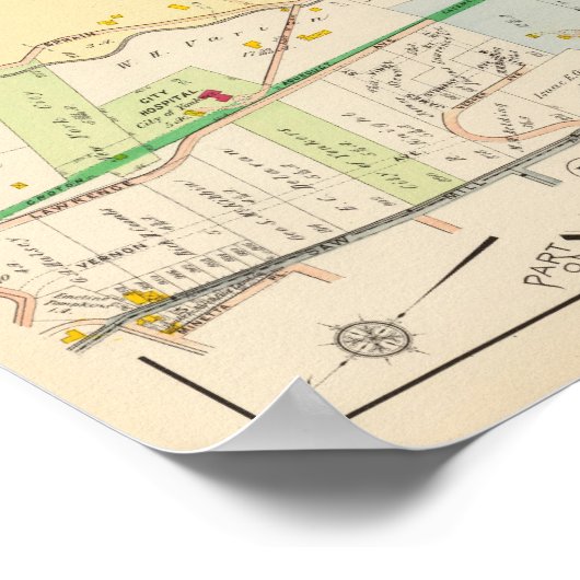 Yonkers NY Atlas Map Poster (Ecke)