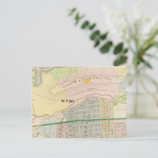 Yonkers NY Atlas Map Postkarte (Stehend Vorderseite)