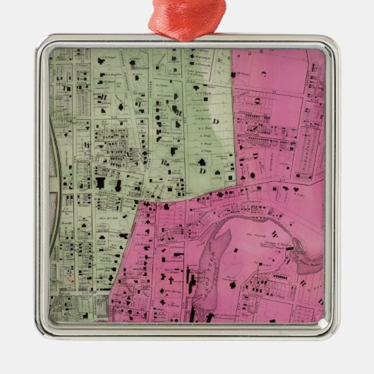 Yonkers, NY Atlas Silbernes Ornament (Vorne)