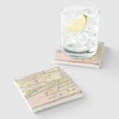 Yonkers NY Karte Steinuntersetzer (Seitenansicht)