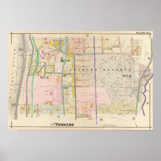 Yonkers NY Map Atlas Poster (Vorne)