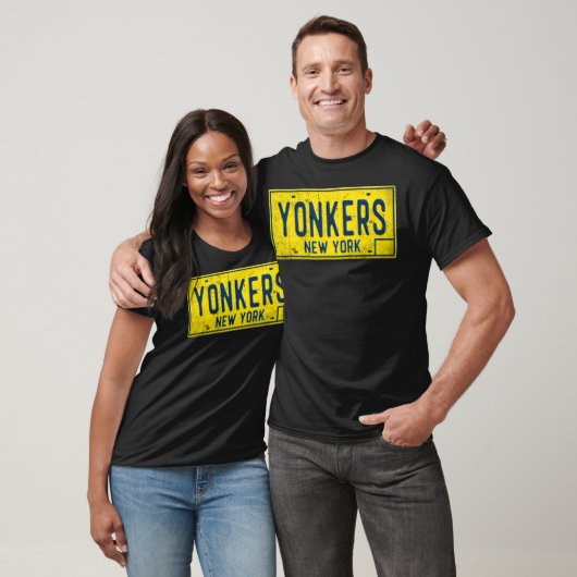 Yonkers NY Old New York License Plate erschüttert T-Shirt (Unisex)