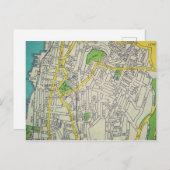 Yonkers, NY Vintag Map Postkarte (Vorne/Hinten)