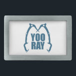 Yoo Ray (Ouray) Eisklettern Rechteckige Gürtelschnalle<br><div class="desc">Manche Leute brauchen Hilfe,  sie auszusprechen,  geben ihnen eine Hand.</div>