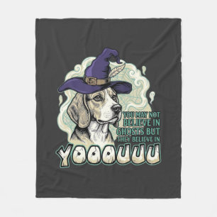 Yooouuu Geister Beagle Hund Lila Hexenhut Hallowee Fleecedecke