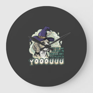 Yooouuu Geister Beagle Hund Lila Hexenhut Hallowee Große Wanduhr