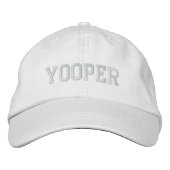 Yooper bestickt Basic Cap White Bestickte Baseballkappe (Vorderseite)