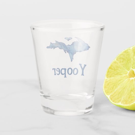 Yooper U.P. Watercolor Schnapsglas (Rückseite)