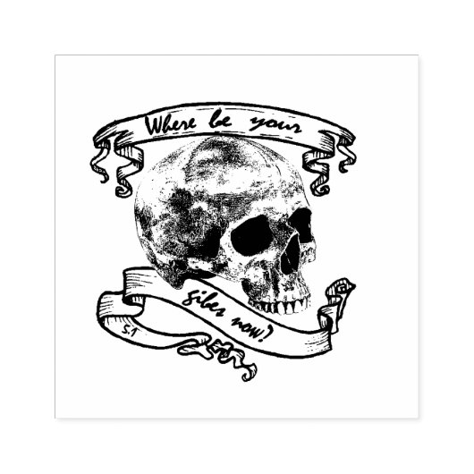 Yorick's Skull-Briefmarke Gummistempel (Prägung)