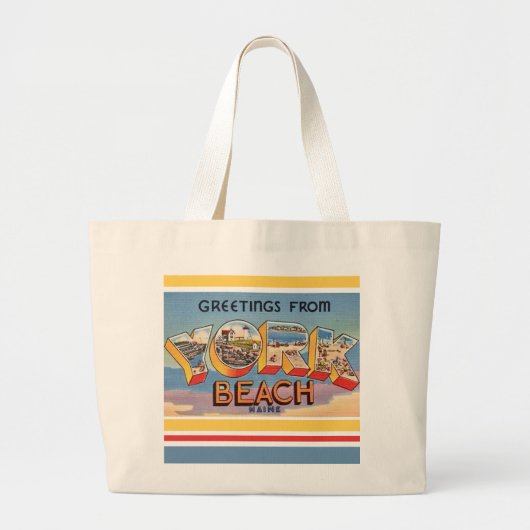 York Beach Maine Grüße Jumbo Stoffbeutel (Vorne)