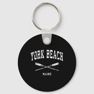 York Beach Maine Vintage Nautilus Gekreuzte Ruder Schlüsselanhänger