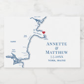 York Beach Maine Wedding Mini Flasche Schaumweinetikett (Einzelnes Label)