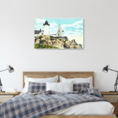 York Beach View of the Nubble Lighthouse Leinwanddruck (Insitu (Schlafzimmer))