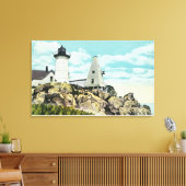 York Beach View of the Nubble Lighthouse Leinwanddruck (Insitu (Wohnzimmer))