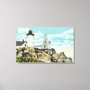 York Beach View of the Nubble Lighthouse Leinwanddruck