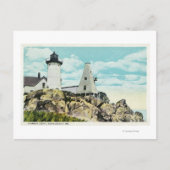 York Beach View of the Nubble Lighthouse Postkarte (Vorderseite)