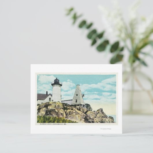 York Beach View of the Nubble Lighthouse Postkarte (Stehend Vorderseite)