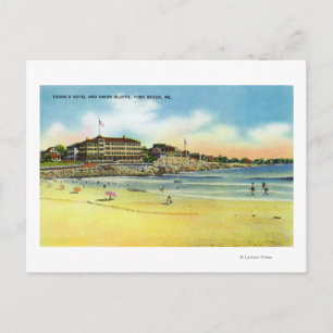 York Beach View of Young's Hotel and Gewerkschaft Postkarte
