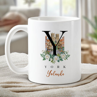 York England Monogramm Buchstabe Y Personalisierte Kaffeetasse